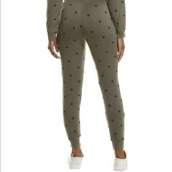 🎉HP🎉New! Splendid Embroidered Star Green Jogger Pants Size Large $138🖤✨ - Picture 10 of 12